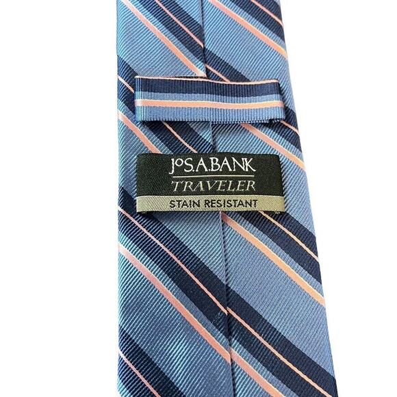 Jos A Bank Joseph Traveler Stain Resistant Mens 100% Silk Necktie Blue Tie - Picture 16 of 16